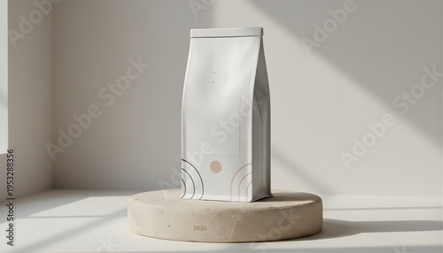 Clean and minimal product packaging mockup with soft shadows. Ideal for branding, advertising, and product presentation