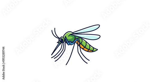 A detailed illustration of a mosquito, a common flying insect, against a plain background