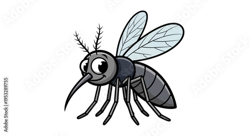 Cute Cartoon Mosquito Illustration - Adorable Insect Character