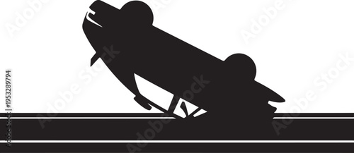 Black silhouette of a rocket launching white background