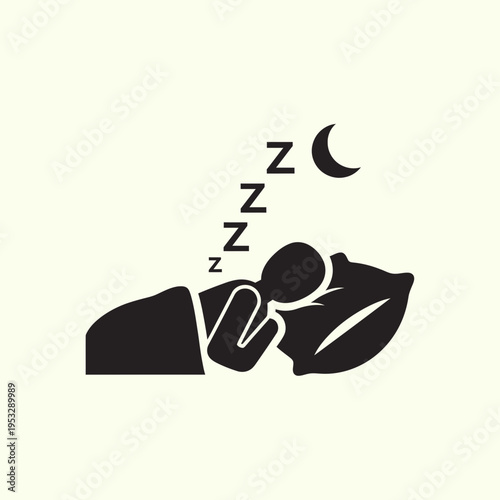 A person sleeping peacefully at night.