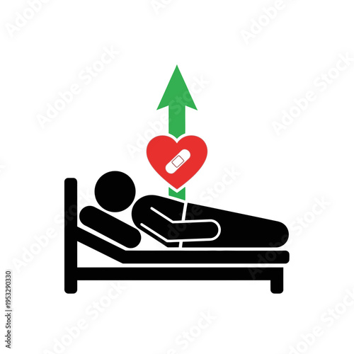 Patient recovering in bed with improving health.