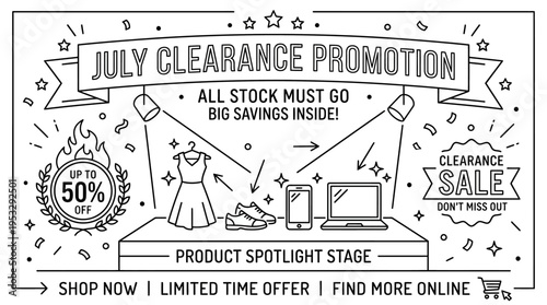 July Clearance Promotion Advertisement