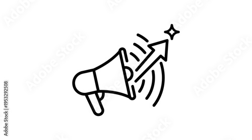 Marketing and Promotion Icon with Upward Arrow
