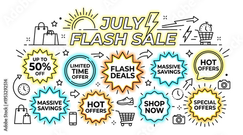 July Flash Sale Promotion with Discount Badges