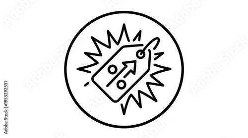 Price Increase Icon Featuring an Upward Arrow and Percent Symbol