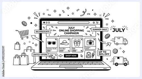 Online Shopping Campaign for July Summer Sale
