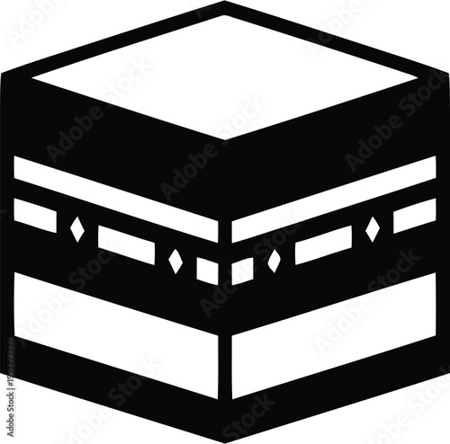 Elegant geometric design resembling an ornate islamic architectural structure with intricate patterns. isolated on white background, Vector, illustration