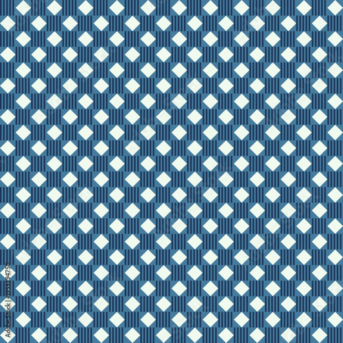 Woven Fabric Pattern with Diamonds and Stripes vector background