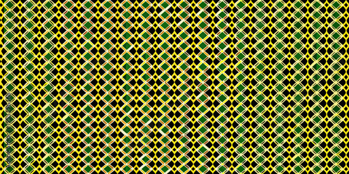 A repeating geometric pattern of yellow and green diamond shapes