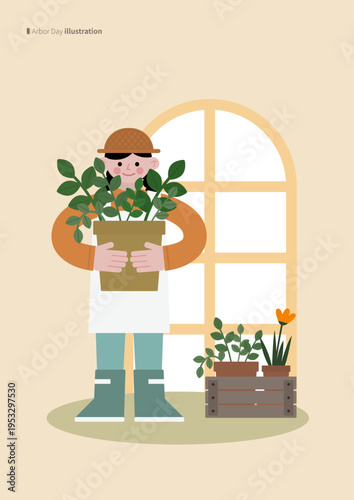 식목일,나무,묘목,숲,자연,환경보호,녹색환경,가족 체험,환경교육,식목일 행사,
농부,여자농부,화분,화분들고있는