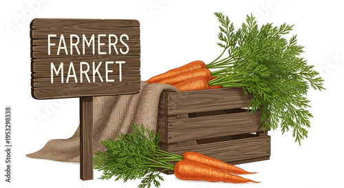 Fresh carrots at a farmers market.