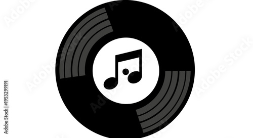 Vinyl Record with Music Note Icon.