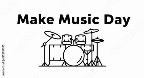 Drum Set Musical Instruments Illustration.