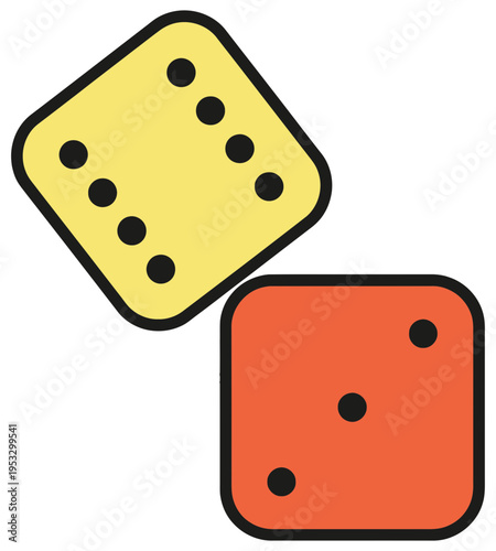 Dice casino gambling board game cubes colorful vector icon illustration