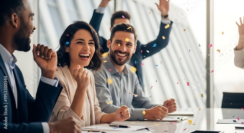 Professionals Celebrating Workplace Victory