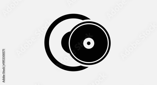 Vinyl Record Closeup with White Background.