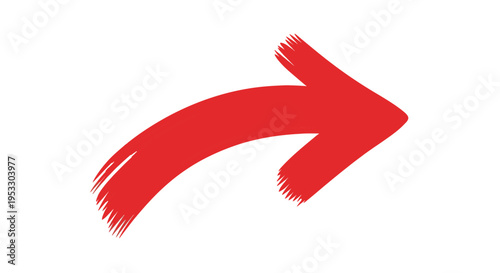 A vibrant red arrow pointing to the right with a brushstroke effect
