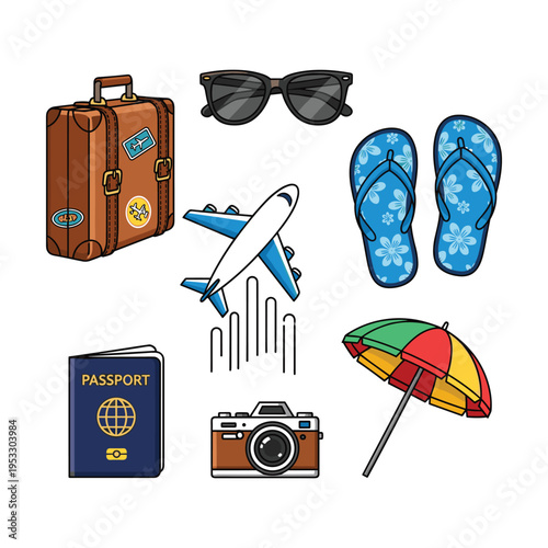 Vibrant travel essentials for summer vacation getaway