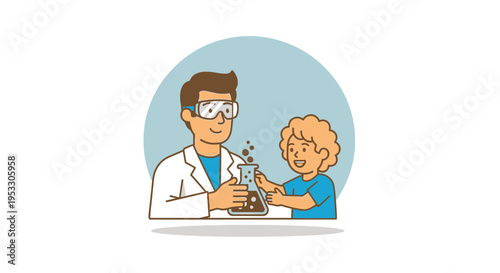 Doctor examining model with child.
