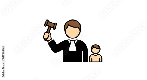 Judge Holding Gavel with Defendant.