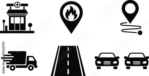 Logistics and transportation icons