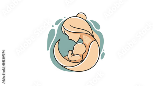 Mother Holding Baby in a Hug.