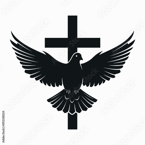 Easter sunday symbolism dove and cross representing hope and resurrection