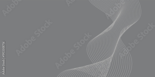 Vector abstract background with wave of flowing particles, smoke flowing grey design, smooth and soft relaxing image.
