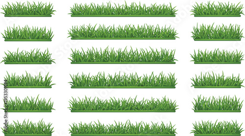 Green grass border vector collection for seamless landscapes
