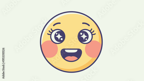 Yellow Emoji Face with Happy Expression.