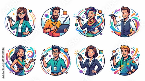 Diverse Artists Creative Professionals Digital Art Design