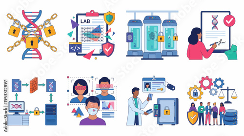 Digital Security and Data Protection Icons