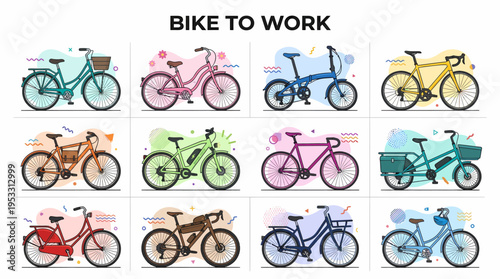 Diverse Bicycle Collection: Urban Commute & Eco Transport