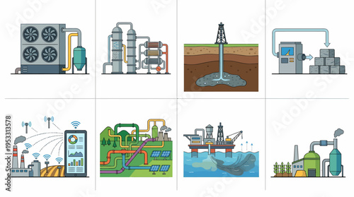 Industrial Processes and Energy Production Icons