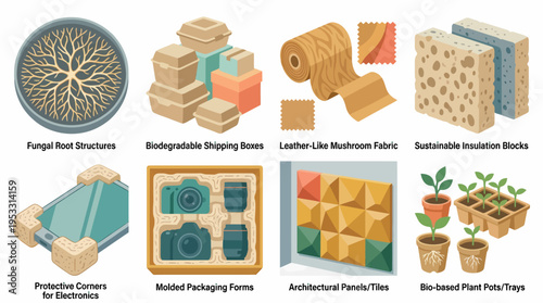 Sustainable Materials: Mycelium, Bio-packaging, Plant Trays