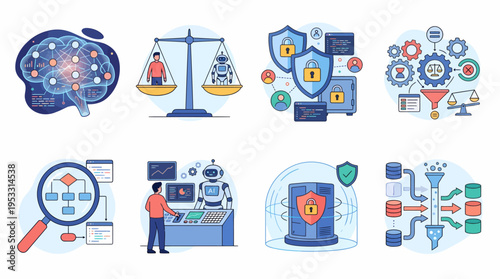 AI and Robotics Concept Illustrations