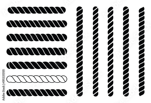 Black Twisted Rope Horizontal and Vertical