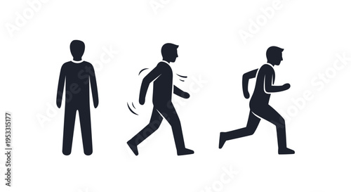 a man running in three stages.