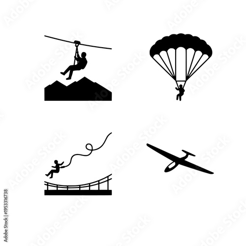 adventure sports icons vector illustration