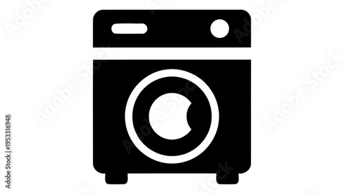 Modern laundry cabinet unit icon for storage and organization, clean design