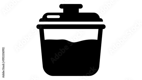 Simple icon of a glass food storage canister with lid, clear illustration