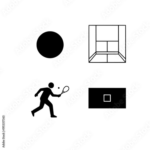 Tennis player hitting ball in court vector illustration