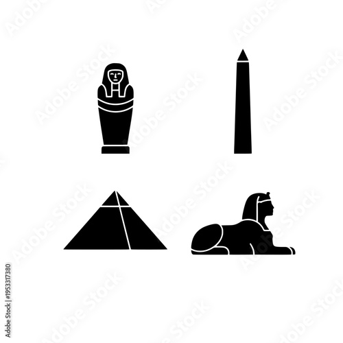 Egyptian ancient symbols vector illustration, flat design