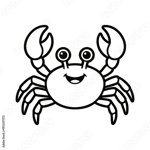 Happy cartoon crab character
