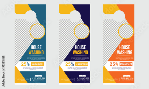 House Washing Door Hanger Design Template