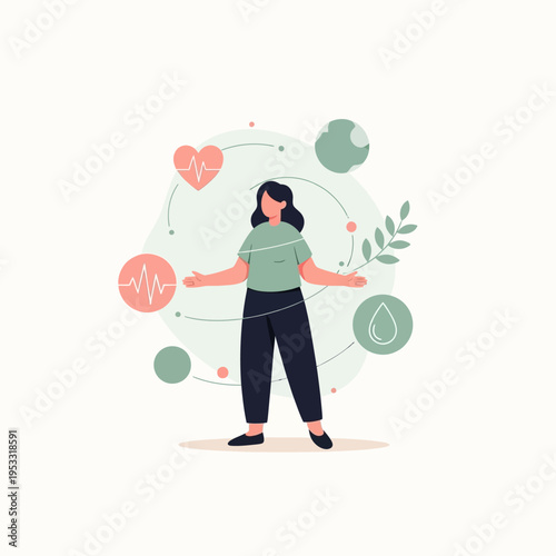 Woman with arms outstretched in balance.