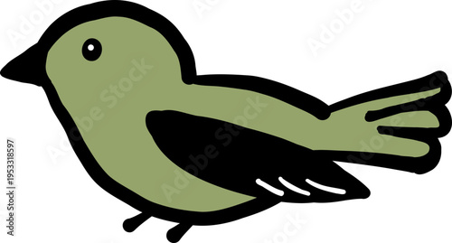 A cute blue parrot cartoon illustration with a smiling beak and wings, featuring a funny bird design in a wild nature vector style for a wildlife icon or animal drawing