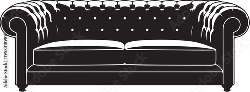 Black tufted velvet chesterfield sofa
