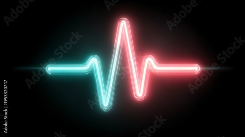 Neon Heartbeat Line, Digital ECG Pulse Animation, Medical Technology Background, Glowing Light Effect, ECG Pulse Neon Wave, Heartbeat Signal Animation, Healthcare Technology Concept, Dark Background.